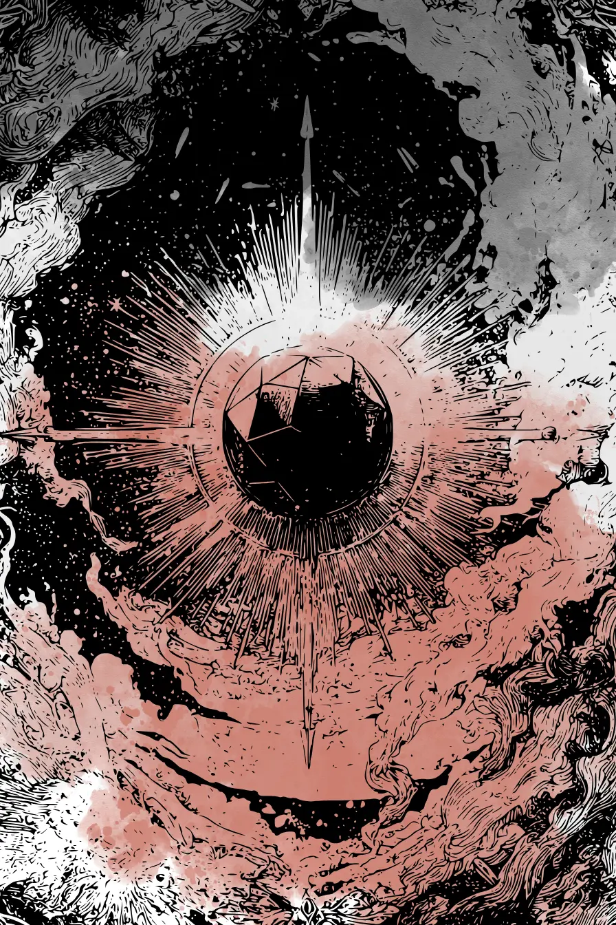 Patch Notes Oracle tarot card with abstract cosmic gradient